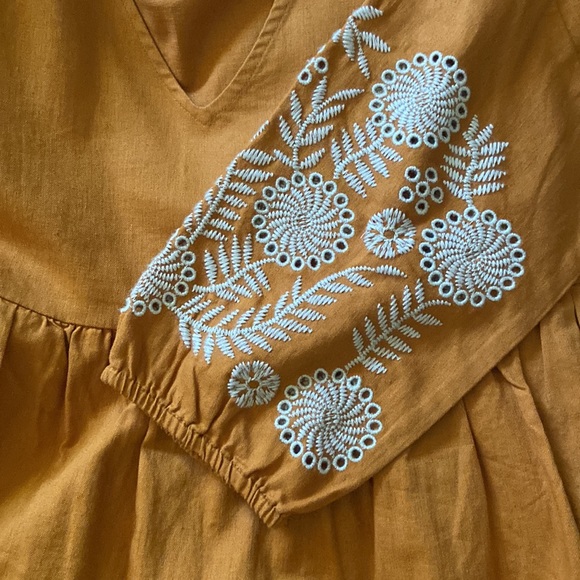 NWT | Embroidered-Sleeve Popover Dress - Picture 5 of 5